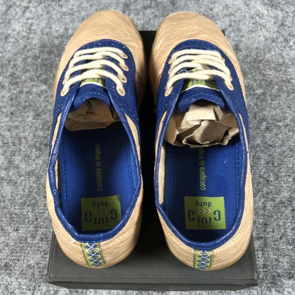 Civic Duty Shoes Women's Size 8 Paper Bag‎ Navy Blue CDL103 Tyvek Upper Casual - Picture 8 of 11